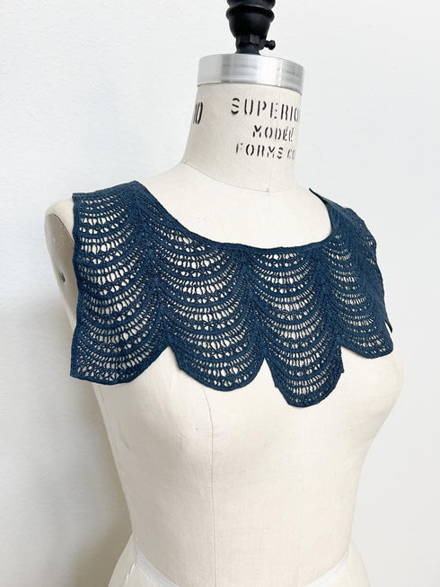 Navy Cotton Dress Applique: DIY Sewing Craft Fashion